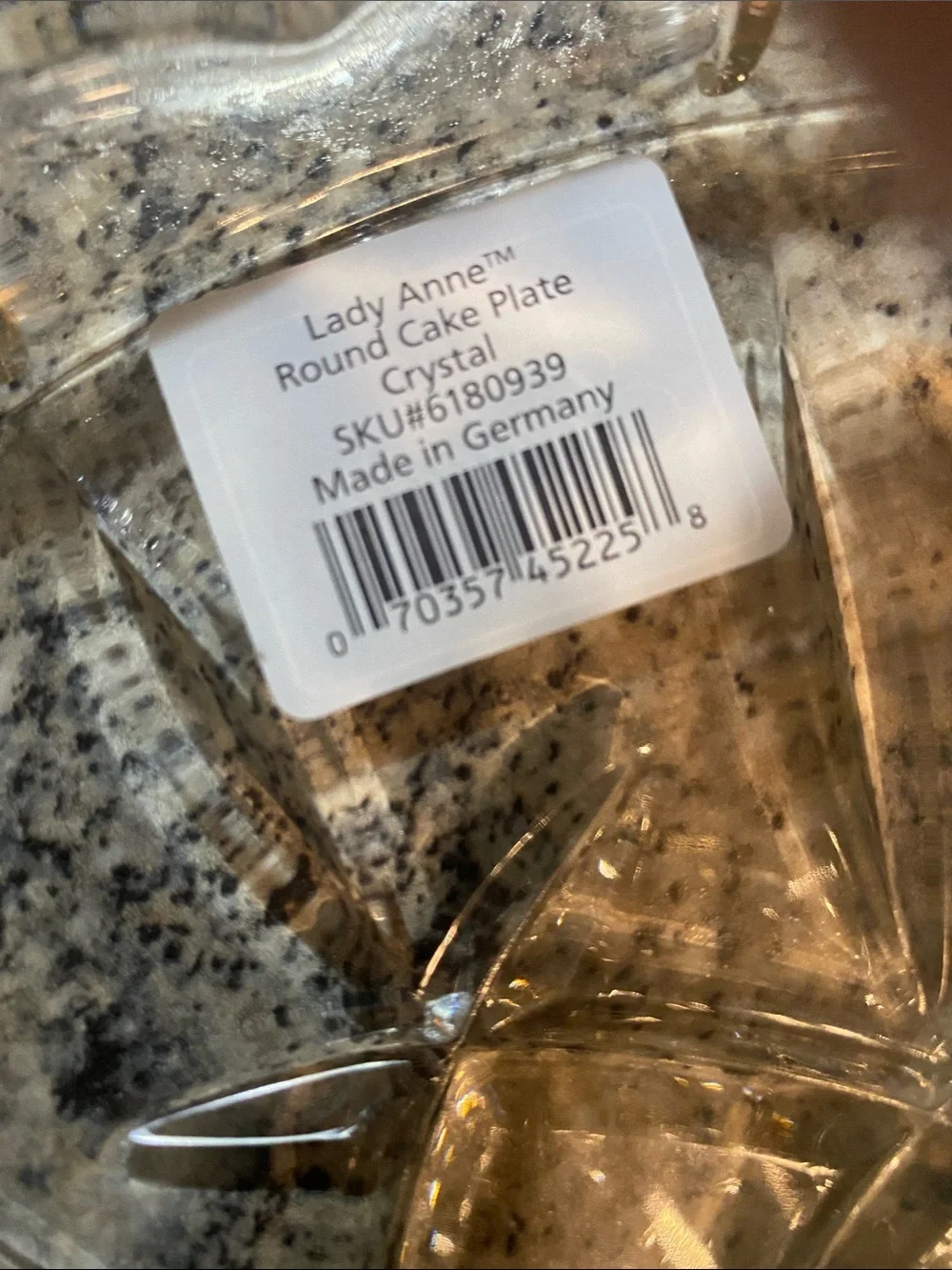 Gorham Clear Cut Crystal raised cake plate with Star Motif